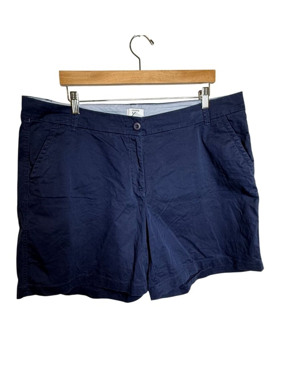 Crown & Ivy 18W Caroline Curvy Navy Chino Shorts Stretch
